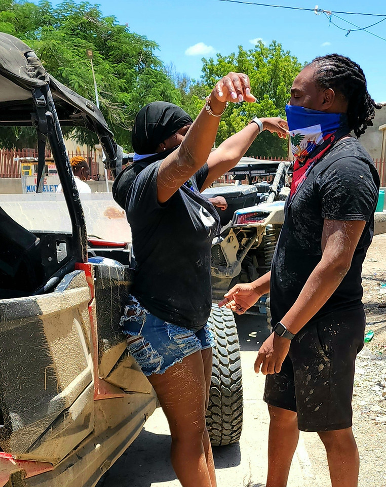 Riders getting ready for an Avivaa UTV tour in Cap-Haïtien